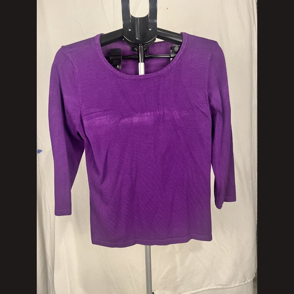 Spense Women’s Purple Long‎ Sleeve Shirt Size L Soft Stretchy Casual Blouse